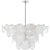 Loire Large Chandelier in Polished Nickel with White Strie Glass Designer: AERIN Fixture Height: 20" Min. Custom Height:...
