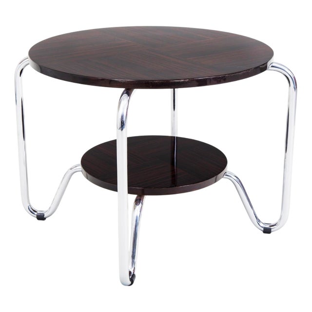 Bauhaus Coffee Table in Chrome and Macassar from Kovona, 1950s For Sale