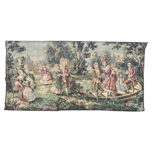 Vintage French Aubusson Style Jacquard Tapestry, 1980s For Sale