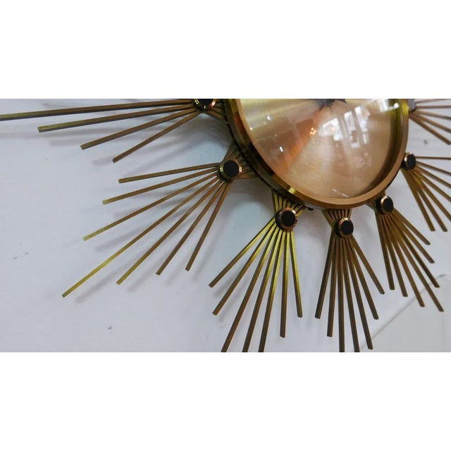 Brass Sunburst Wall Clock from Atlanta Electric, Germany, 1960s For Sale - Image 9 of 12