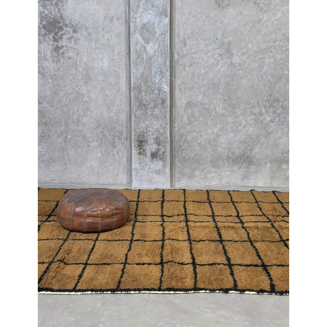 Brown Grid Moroccan Rug - 9.8 X 7 Ft For Sale - Image 4 of 9