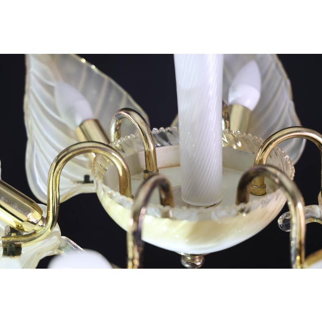 Exceptional Vintage 6-Light Gold Murano Glass Chandelier For Sale - Image 15 of 15