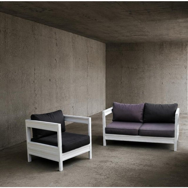 Black Lounge Chair with Cushions by Jan Des Bouvrie for Praxis, 1980s, Set of 2 For Sale - Image 8 of 9