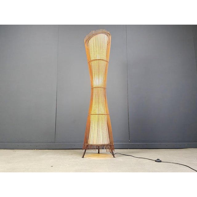 Franco Albini Vintage Italian Bamboo Floor Lamp, 1960s For Sale - Image 4 of 11