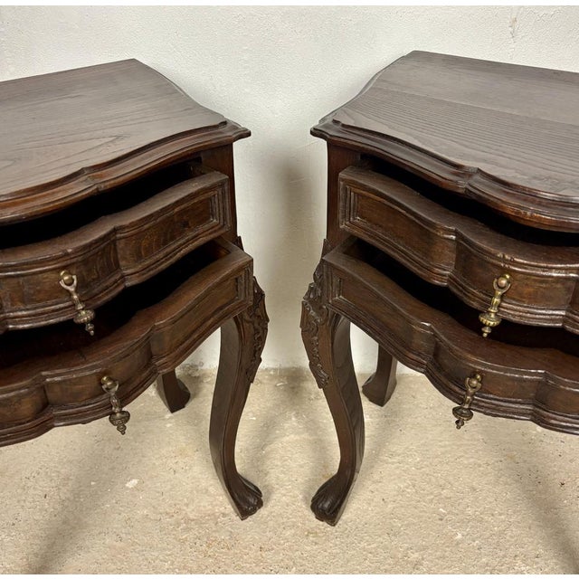 Mid-Century French Louis XV Style Nightstands, 1940, Set of 2 For Sale - Image 9 of 15
