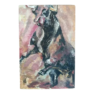 Pat Berger Abstract Expressionist Painting of Bull