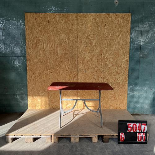 Vintage French Garden Table with Red Top, 1950s For Sale - Image 4 of 4