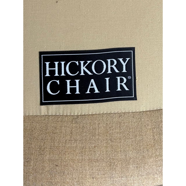 Pair of Vintage Hickory Chair Louis XV Bergère Armchairs – French Provincial Upholstered Accent Chair With Carved Wood Frame For Sale - Image 14 of 16