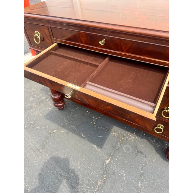 Wood Henredon American Empire Flame Mahogany Dresser Chest For Sale - Image 7 of 11