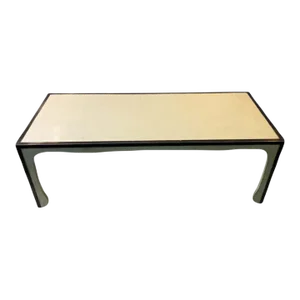 1960s Modernist Parchment & Nickeled Bronze Coffee Table in the Manner of Samuel Marx