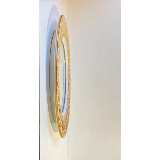 Mid-Century Modern Mid-Century Italian Ceramic Round Wall Mirror, 1970s For Sale - Image 3 of 7