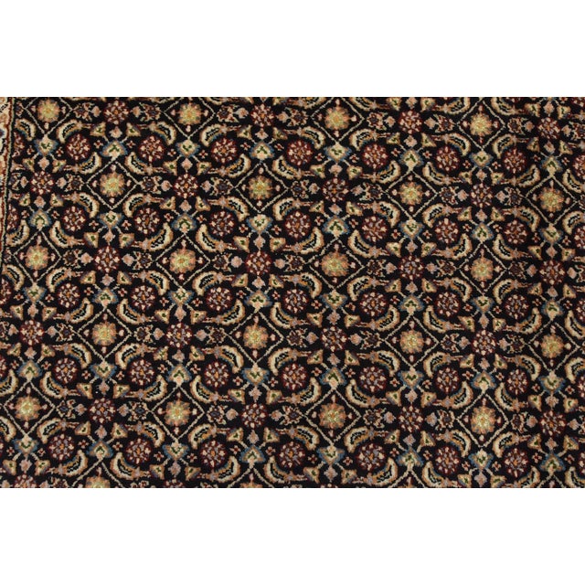 Fine Mood Rug 5’6” X 7’8” Blue Wool Vintage Hand-Knotted Carpet For Sale - Image 9 of 13