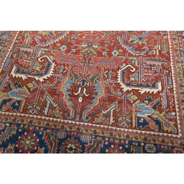 Textile Antique Hand-Knotted Heriz Rug, 1890s For Sale - Image 7 of 13