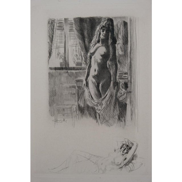 Alméry LOBEL-RICHE (1877-1950) Nude with a Scarf Original engraving Signed in the plate On wove paper, 19 x 28 cm (approx....