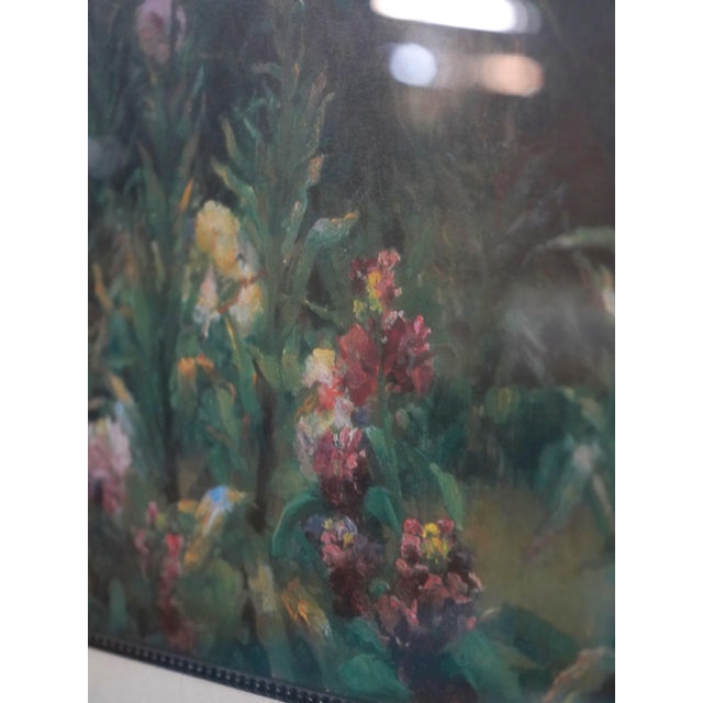 Framed Print or Painting of Lilacs in Garden Signed For Sale - Image 9 of 11