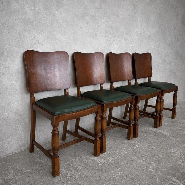 An attractive and practical set, ideal around a dining table, as occasional chairs, or incorporated into a mixed vintage...