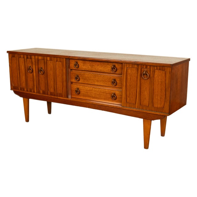 1960s Mid Century Modern Danish Style Teak Credenza Sideboard Buffet Bar Cabinet 1960s For Sale - Image 13 of 17