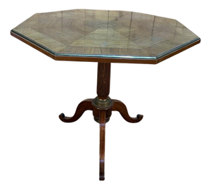 Tripod Pedestal Table with Carved Top