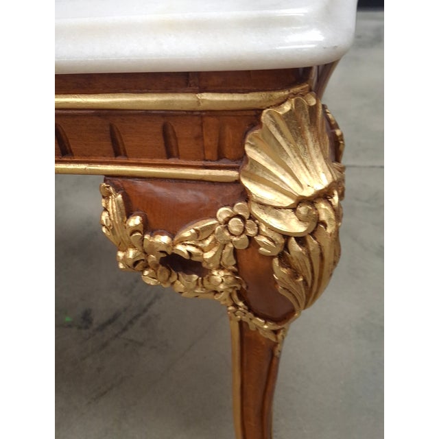 Late 20th Century Meroni Francesco Louis XV Partial Gilt Mahogany and Marble Top Side Table For Sale - Image 11 of 12