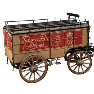 Antique Tuborg Beer Horse-Drawn Delivery Wagon Exhibition Model, Circa 1900s–1920s For Sale