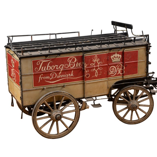 Antique Tuborg Beer Horse-Drawn Delivery Wagon Exhibition Model, Circa 1900s–1920s For Sale