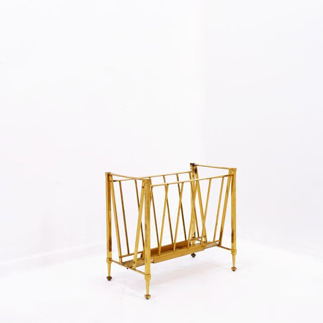 Neoclassical Brass Magazine Rack from Maison Jansen, 1940 For Sale - Image 9 of 15
