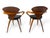 Two original Norman Cherner Pretzel armchairs for Plycraft — one of the most sculpturally arresting designs in the...