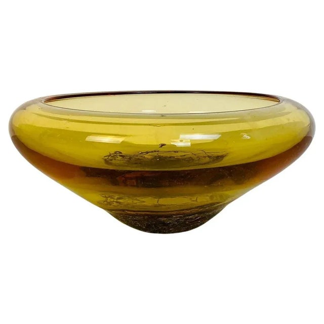 Mid-Century Italian Modern Yellow Murano Glass Bowl, 1970s For Sale - Image 10 of 10
