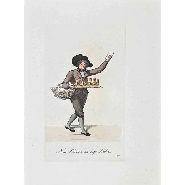 Christoph Suhr, Neen Kalander un Lutje Hahns, Etching, 1808 For Sale