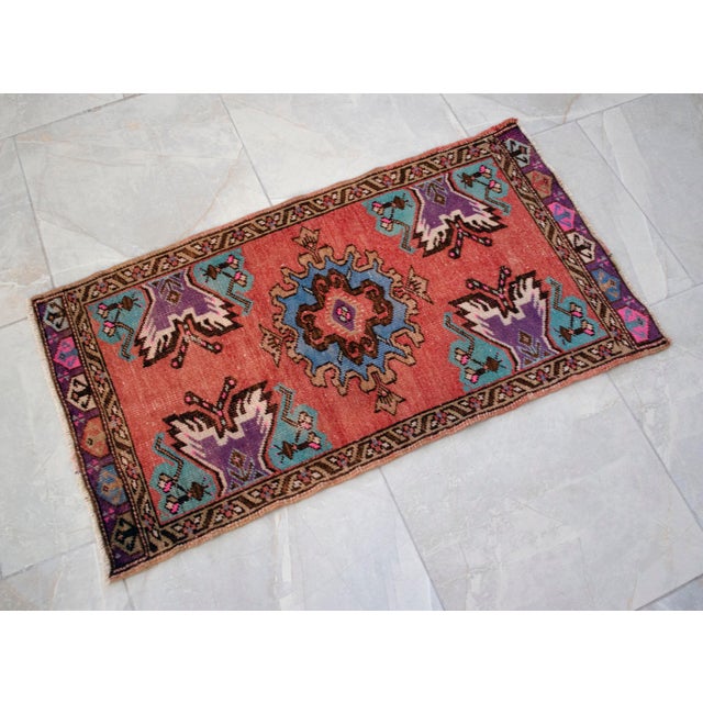 Hand Knotted Door Mat, Entryway Rug, Bath Mat, Kitchen Decor, Small Rug, Turkish Rug - 1′8″ × 3′1″ For Sale - Image 13 of 13