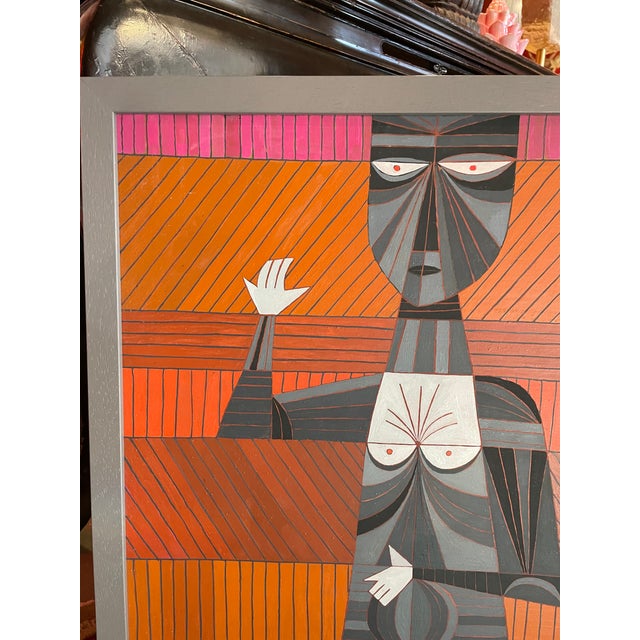Mid-Century Modern "Seated Figure" by Santa Fe Artist Bernique Longley Circa 1951 For Sale - Image 3 of 6