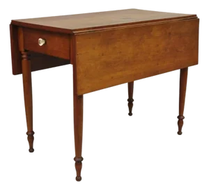 Antique French Country Farmhouse Cherry Wood Drop Leaf Pembroke Dining Table