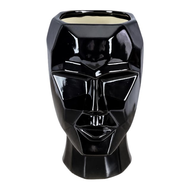Cubist Style Geometric Face Vase/Statement Piece For Sale