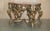 Exceptionally rare, antique metal framed baroque / rococo french console table with the original distressed marble top...