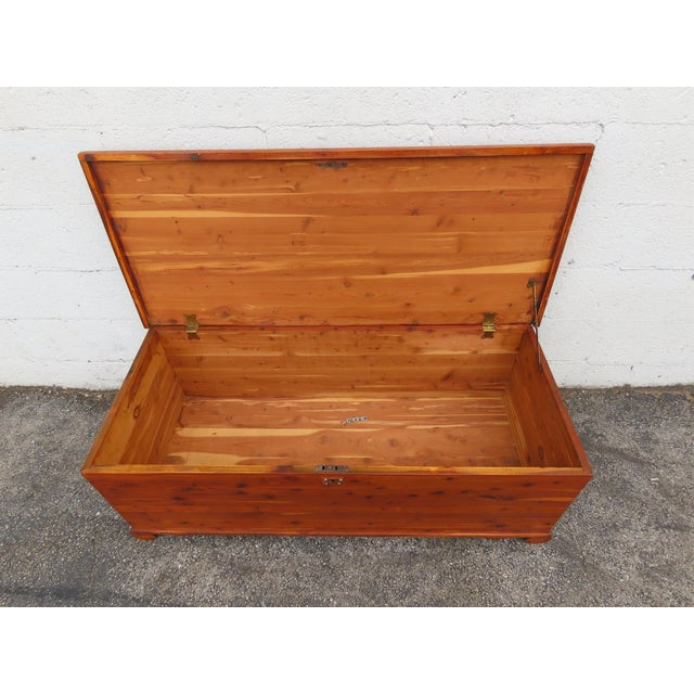 Early 1900s Solid Cedar Hope Chest Blanket Trunk Bench 6305 For Sale - Image 12 of 16