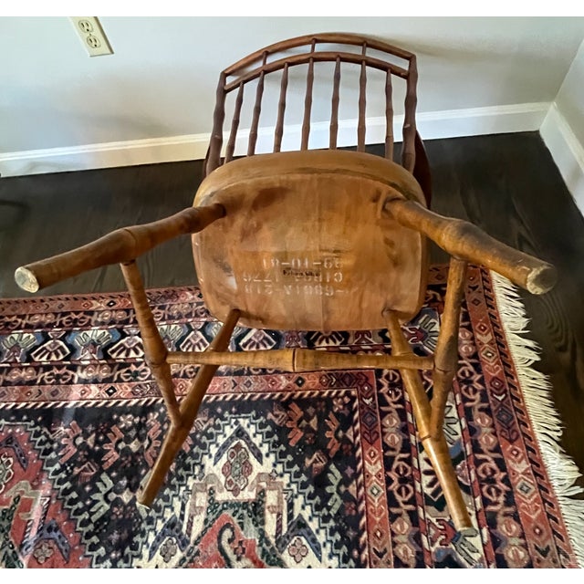 Ethan Allen Pair Ethan Allen Birdcage Arm Chairs Cherry Wood Windsors For Sale - Image 4 of 10