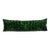 Silk Ikat Velvet Pillow Cover – Green and Black Zebra Pattern Bedding Cushion 16'' X 47'' For Sale