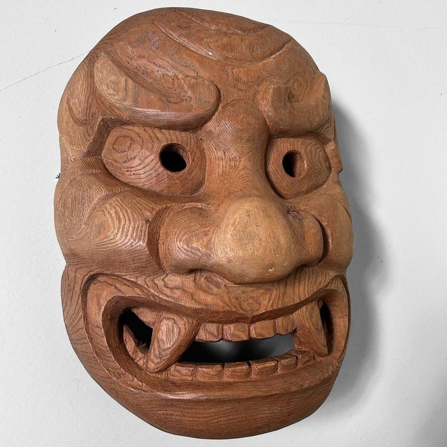 Wooden Kijin-Kei Oni Mask, 1920s For Sale - Image 11 of 11