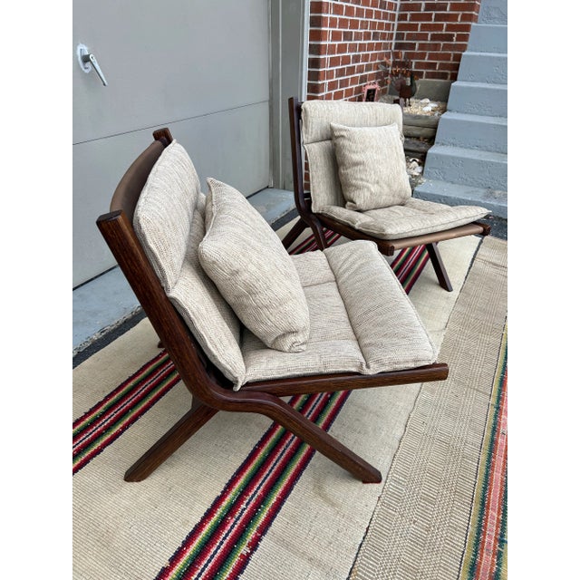 1970s 1970s A Vintage Pair of Scandinavian Modern “Uno” Folding Lounge Chairs Attributed to Per Leiv Øie for Ekornes For Sale - Image 5 of 12
