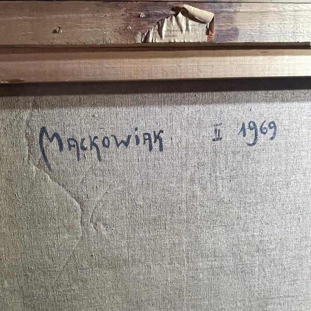 Erwin Mackowiak, A Woman's Confidence, Oil on Canvas, 1969 For Sale - Image 7 of 9