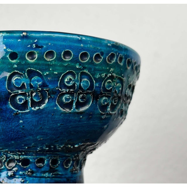 Mid-Century Modern Rimini Blue Pottery Candleholder by Aldo Londi for Bitossi, Italy, 1960s For Sale - Image 6 of 14
