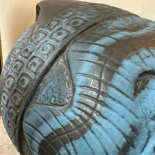 1963 Modernist Blue and Gray Ceramic German Vase by Carstens Tonnieshof For Sale - Image 9 of 10