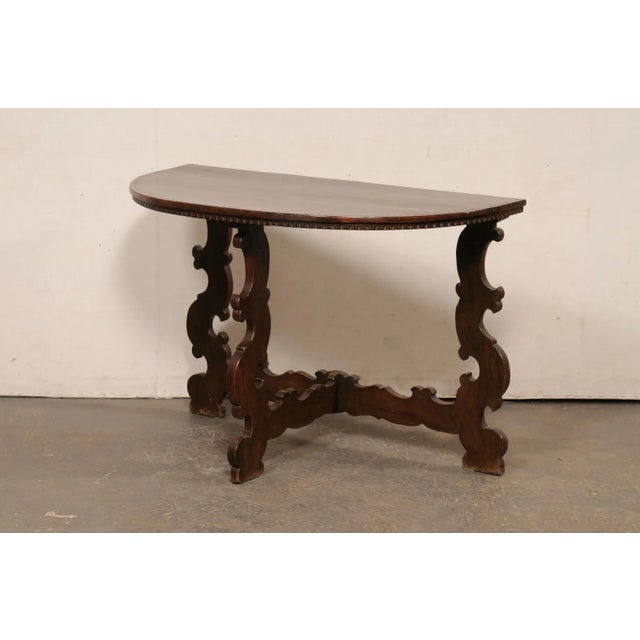 Italian Demi-Lune with Scalloped Base, 19th C For Sale - Image 4 of 11