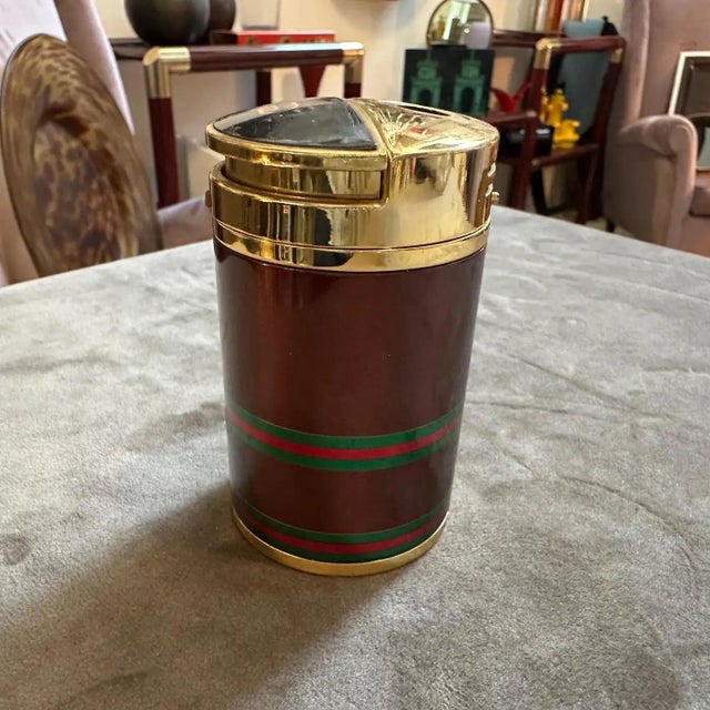 1980s Modern Brass and Lacquer Table Lighter by Gucci For Sale - Image 12 of 12