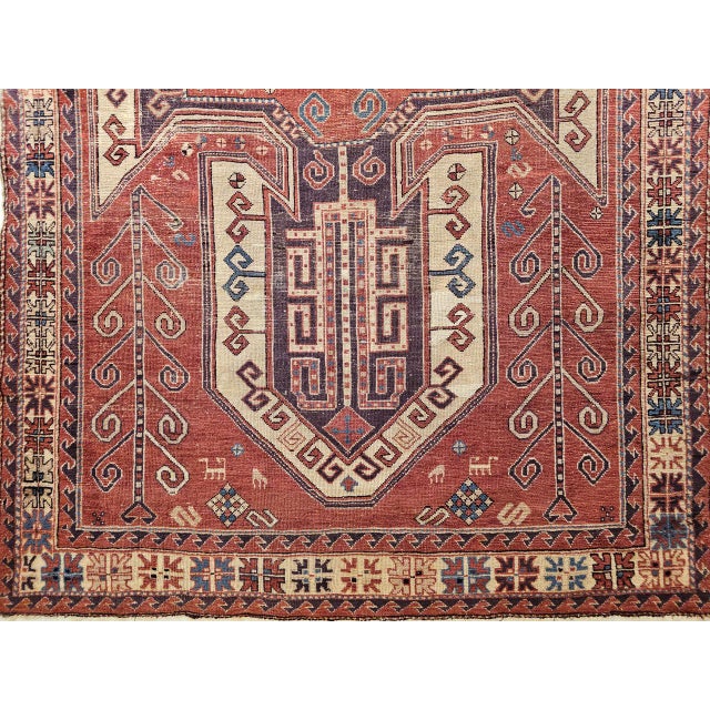 Antique Caucasian Kazak Sevan Area Rug, Handwoven Wool, Geometric Design, 1900s, 6' x 9' For Sale - Image 13 of 17