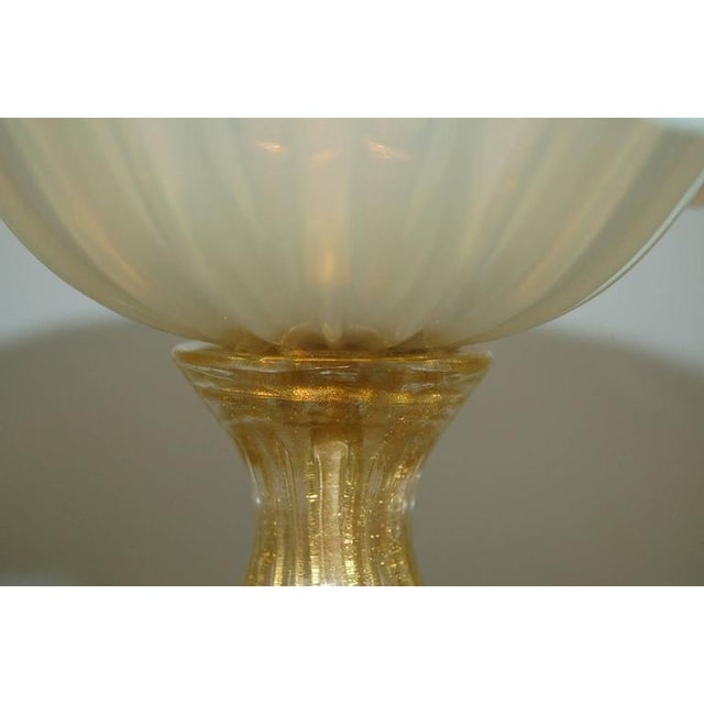 Vintage Murano White Opaline Glass Lamps For Sale - Image 9 of 11
