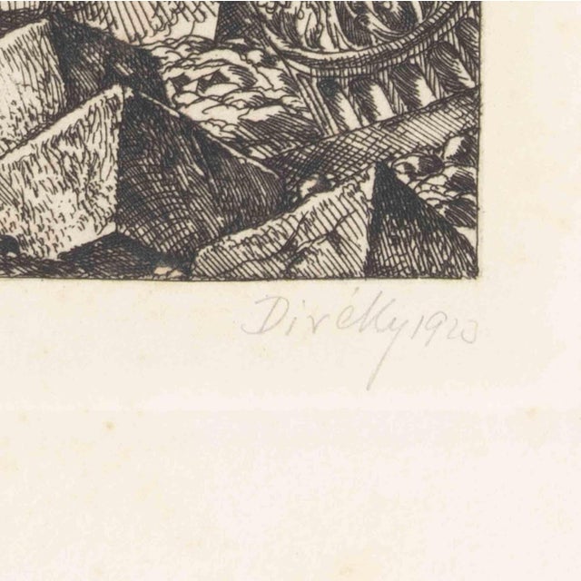 Etching realized by Josef von Diveky in 1920. Image dimension 19x13 cm. Edition of 78/100. Signed and dated in pencil...