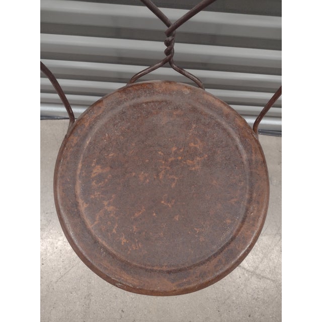 Brown Vintage Wrought Iron Sweetheart Chair For Sale - Image 8 of 8