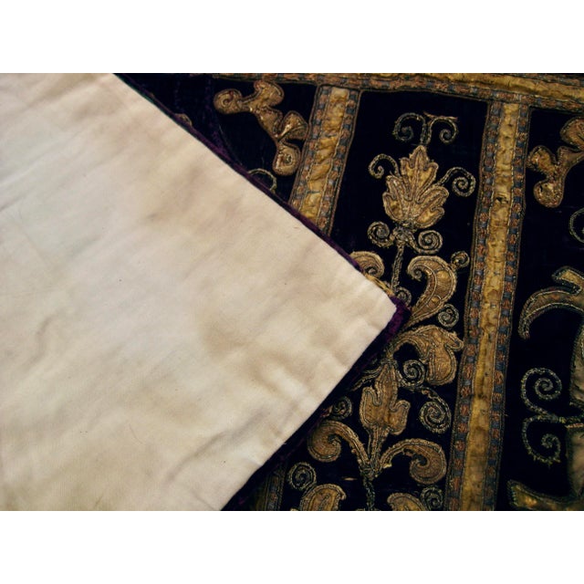 Large Velvet Gold and Silk Embroidered Antependium Circa 17 Century For Sale - Image 13 of 14