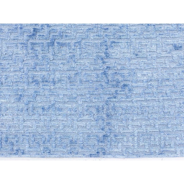 Contemporary Geometric High-low Knotted silk Fragment Rug by Doris Leslie Blau Size: 5'5" × 6'2" (165 × 187 cm) Age: New...